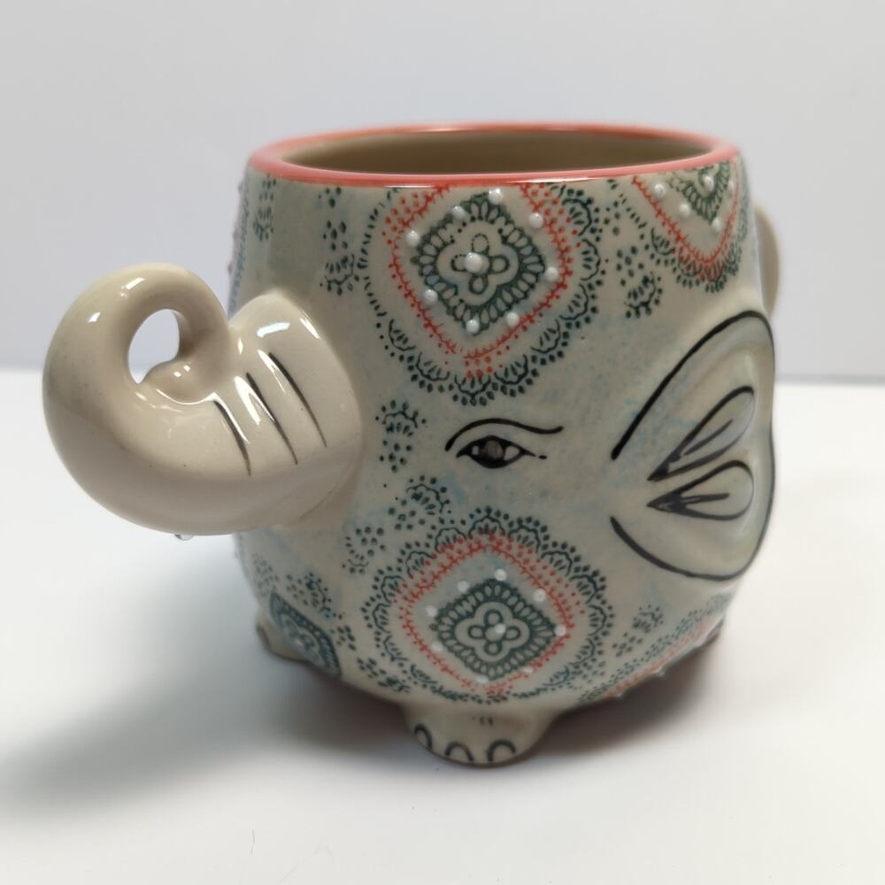 Nature’s Home Boho Elephant Mug 16 oz Ceramic Coffee Cup - Picture 3 of 10